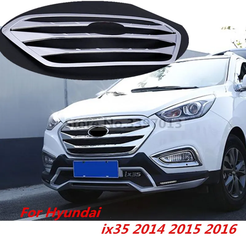 

high quality Car Chrome ABS Front face decoration Racing grille auto For Hyundai IX35 2013 2014 2015 2016 Car accessories