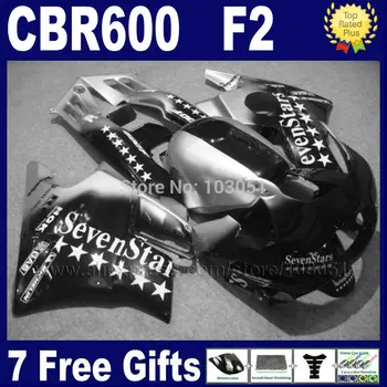 

Motorcycle fairings for Honda CBR600 F 1991 1992 1993 1994 CBR 600 F2 CBR600 F2 91 92 93 94 black sevenstars fairing set+ tank