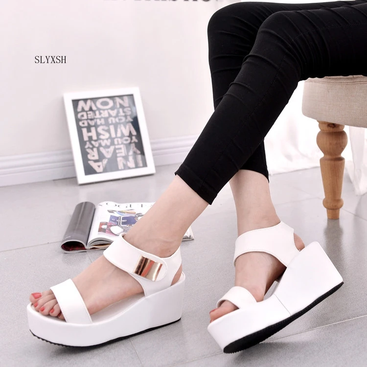 Slyxsh 2019 New Summer Korean Muffin Fish Head Women Sandals With ...