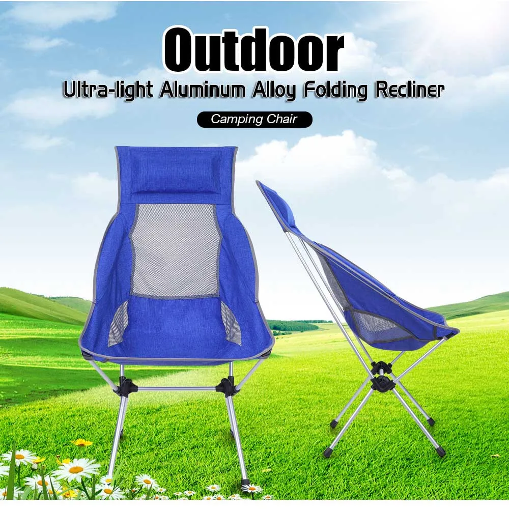 

Outdoor Ultralight Aluminum Alloy Folding Recliner Camping Chair Seat for Outdoor Camping Leisure Picnic Beach Fishing Chair