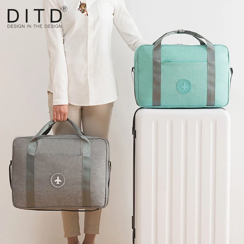 

DITD Large Capacity Waterproof Travel BagMulti-function Luggage Travel Folding Bags Fashion Colorful Portable Handle Bag 2019