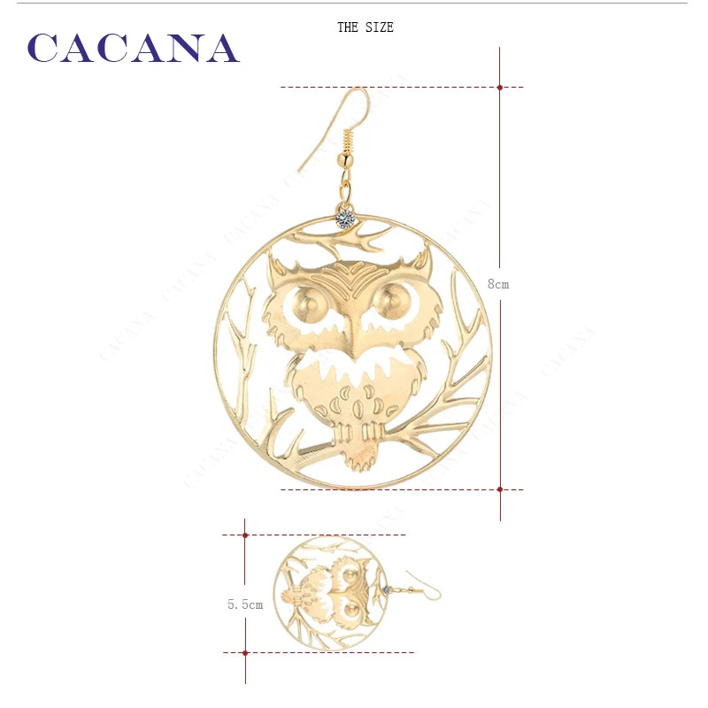 CACANA Earrings Dangle Long Earrings For Women Owl On The Branch Bijouterie Hot Sale No.A443