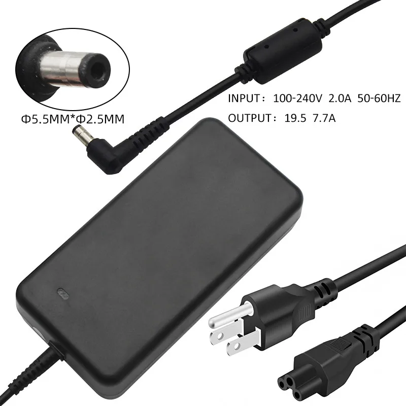 ASUS 19,5 V 7.7A 150 Вт 5,5*2,5 мм AC адаптер ноутбука Мощность зарядное устройство с адаптером для путешествий для ASUS G53S G53SW G72G G74SX G74S - Цвет: Белый