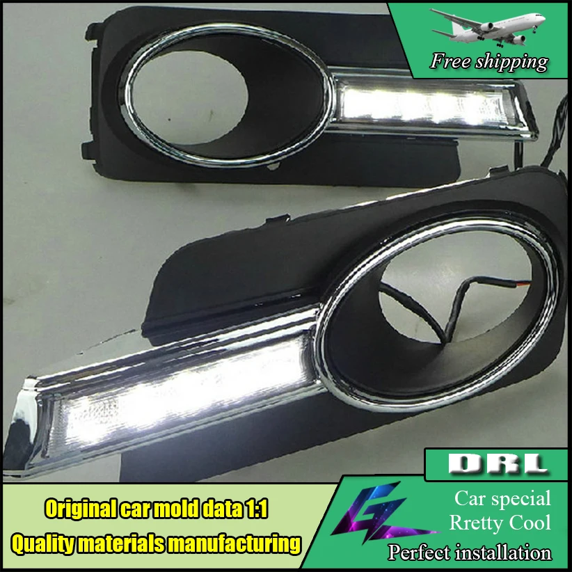 

Car styling LED Daytime Running Lights For Volkswagen VW Tiguan 2010 2011 2012 LED DRL Bumper Fog lamp cover driving lights