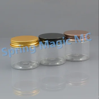 

50ml Transparent cream Jar,plastic Cosmetic Jar with Aluminum lid For mask/cream/eye shadow/foundation cosmetic packaging
