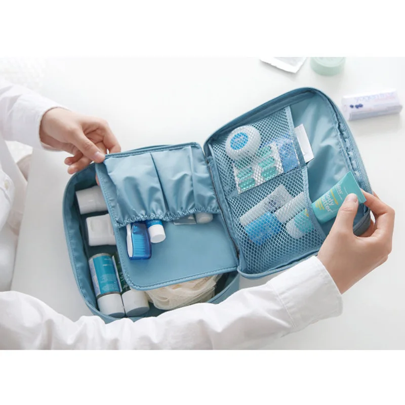Утолщенная четырехделенная Водонепроницаемая оксфордская косметическая сумка для мытья, сумка для хранения на открытом воздухе, сумка для хранения на молнии, портативная косметичка