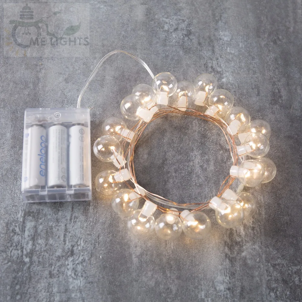 50 светодиодный медный шар стеклянный пузырьковый Декоративный Рождественский