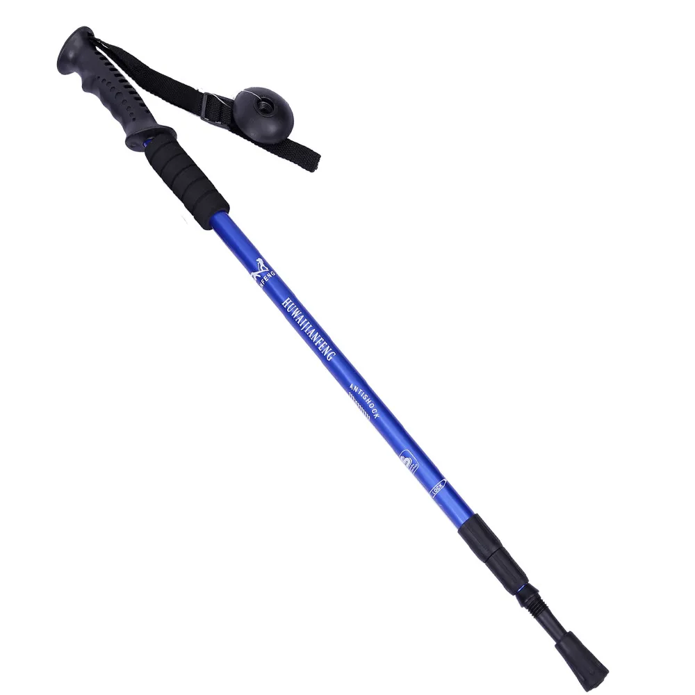 1 шт. для треккинга, походов палки альпеншток анти-шок 3 секции телескопическая трость скалолазание трости - Цвет: Синий