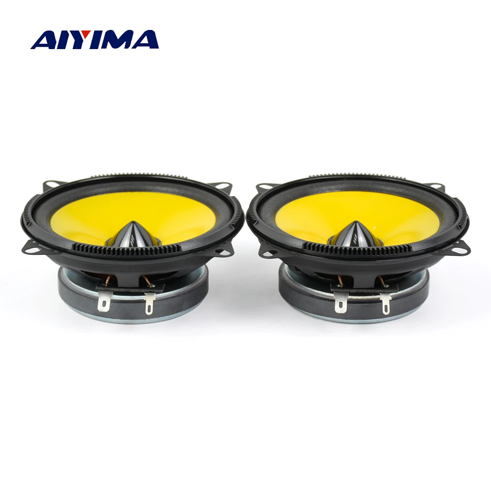 Baratos AIYIMA 2 uds 4 pulgadas monómero coche altavoz 4Ohm 80W Universal clásico coche bocina altavoces DIY para cine en casa