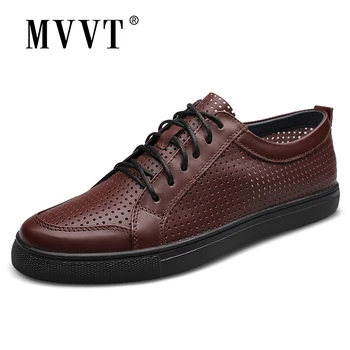 

2019 Breathable Summer Casual Shoes Men Genuine Leather ShoesTop Quality Comfortable Men Loafers Fashion Men Flats Plus Size