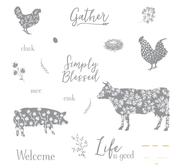 

Farm Transparent Clear Stamps and metal cutting die /Seal for DIY scrapbooking/photo album Decorative stamp sheets