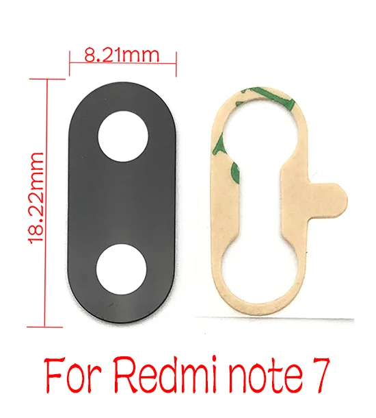 2 шт./партия, стеклянный объектив для задней камеры Xiaomi Redmi Note 7 6 5 5A 6A Pro PLus S2 объектив задней камеры с наклейкой - Цвет: Redmi Note 7