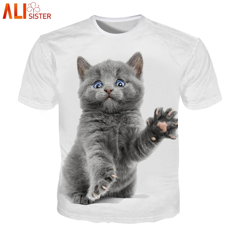 Alisister 3d cerdo impresión T camisa divertido gato perro camisetas de las mujeres de los hombres de verano Tops Plus tamaño Camiseta Hombre Camiseta dropship