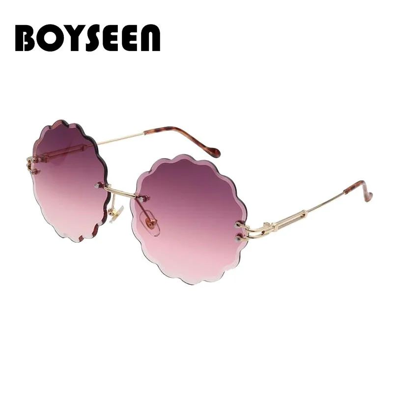 BOYSEEN, бескаркасные солнцезащитные очки для женщин, Цветок, женские солнцезащитные очки, цветные, океанские солнечные очки, 6535