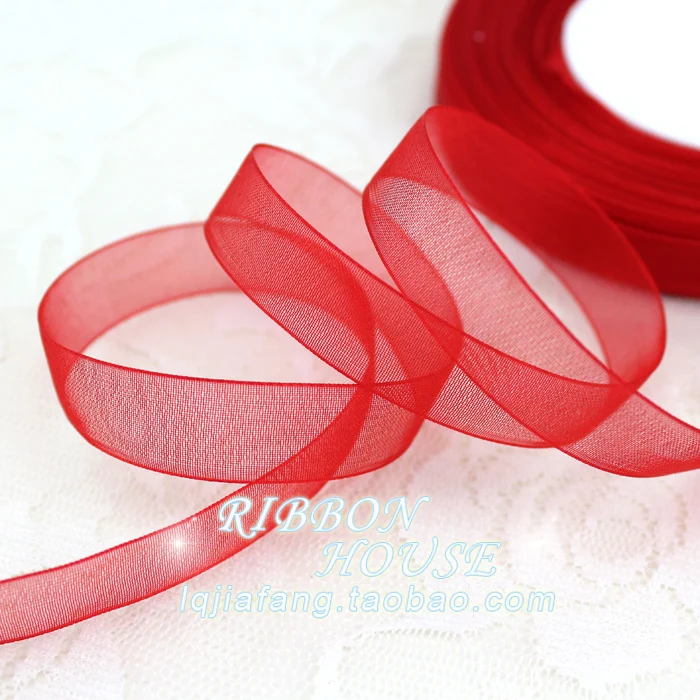 45meters/lot (50 yards/roll)1/2''(12mm) Organza ribbons white gift wrapping decoration Christmas ribbons Sewing Fabric Hand DIY