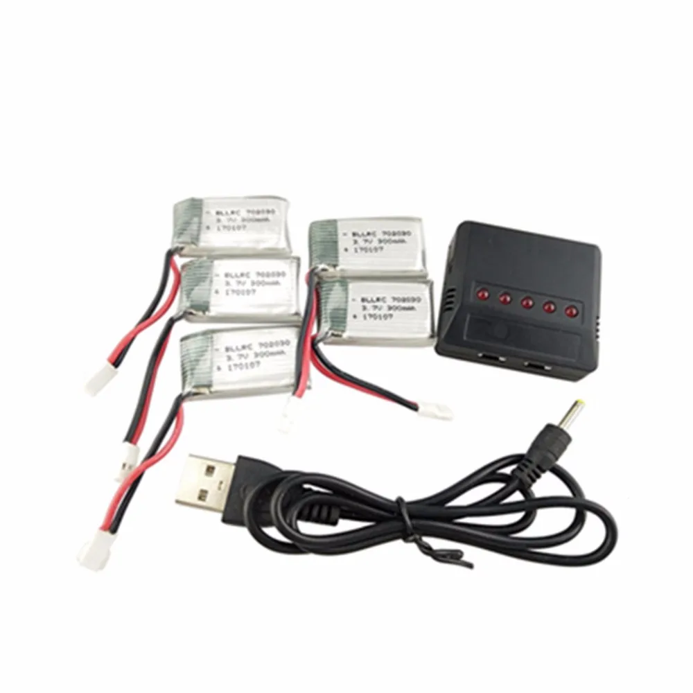 

5PCS 3.7v 300mah Battery and X5 Battery Charger for Syma X11 X11c Hubsan X4 H107c H107d H107l H108 HS177 FQ777 FQ17W E55 H22