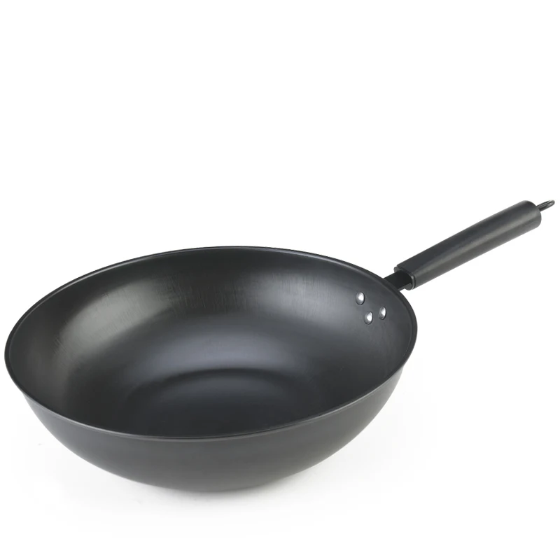 

32 Cm Chinese Style Wrought Iron Pot Stainless No Oil Smoke Non-stick Pot No Coating Apply to Gas and Induction Cooker