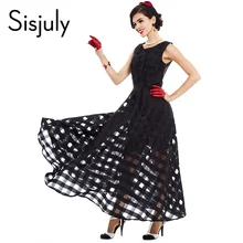 Sisjuly 2017 maxi summer dress black plaid women long dress sleeveless tank a-line long party girl bohemian fall maxi dress