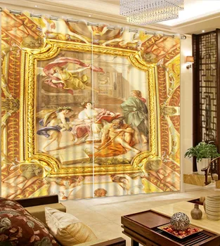 

angel curtains europe curtain 3D Curtain Luxury Blackout Window Curtain Living Room