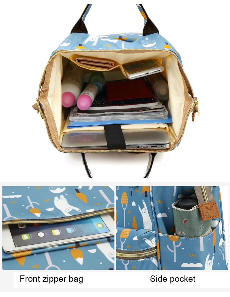 Baby Diaper Bag Waterproof Mummy Maternity Travel Backpack Nappy Changing Bags Large Capacity Nursing Wet Bag Laptop Backpack  (5)