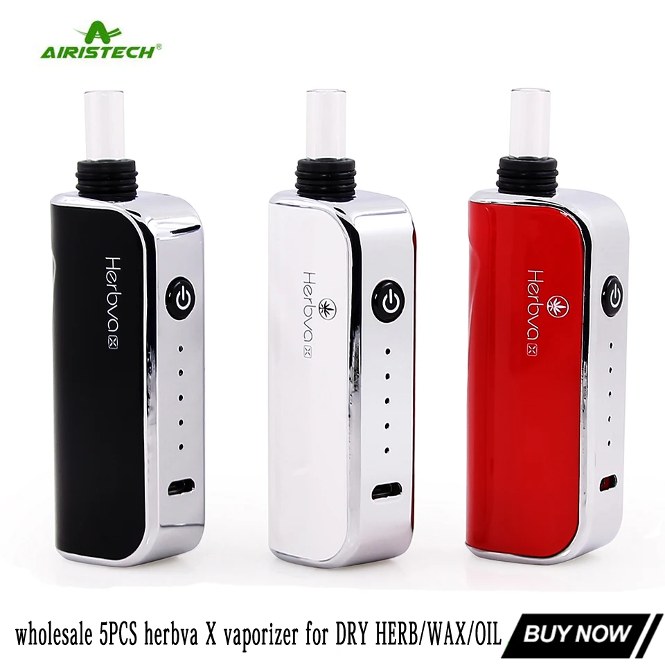 

5PCS Original Airistech Herbva X Dry Herb Vaporizer Kit 3-in-1 1000mah Vapor Ceramic Chamber 510 thread bubbler pipe E-cigarette