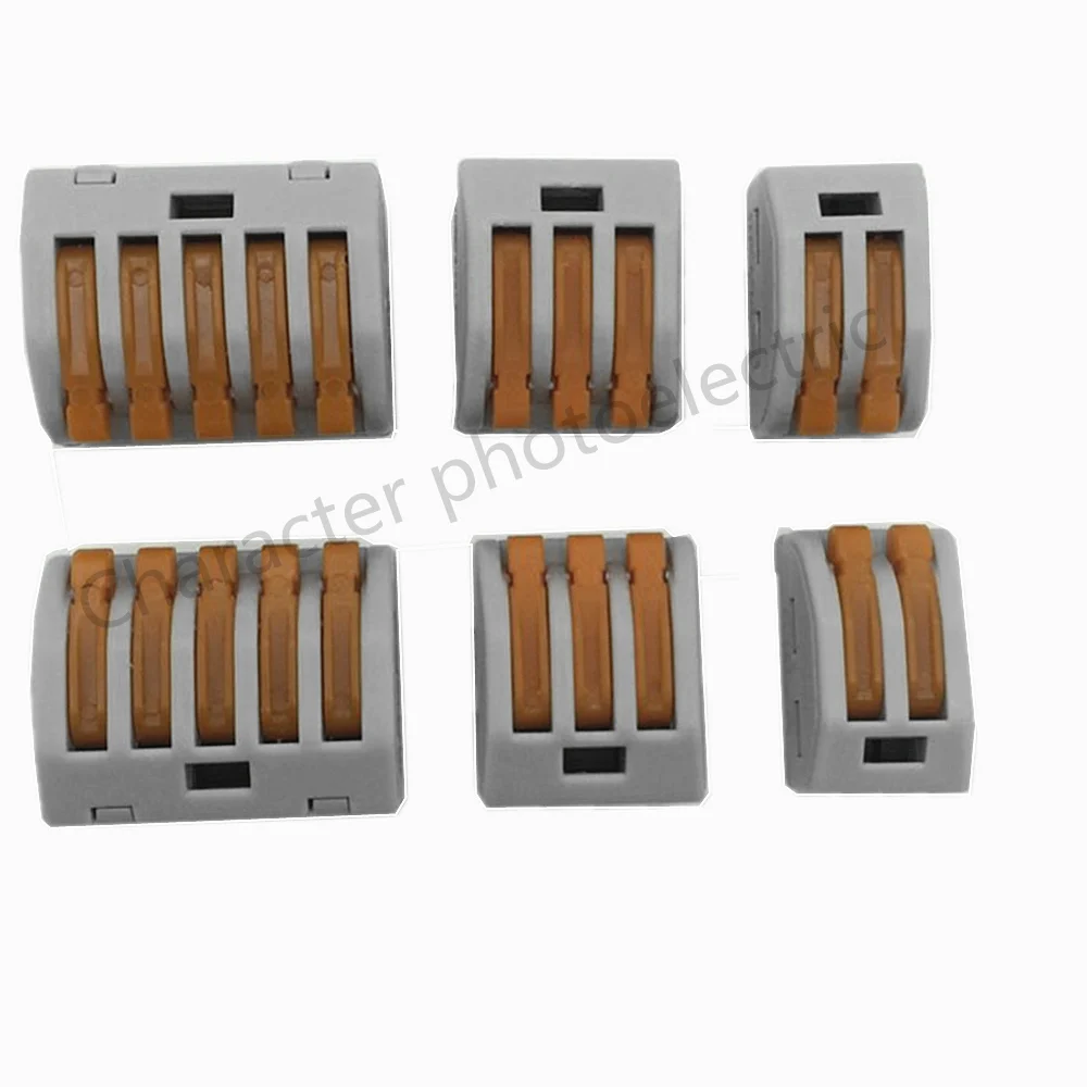 

Universal Compact Wire Wiring Connector 2 pin/ 3pin / 5pin Conductor Terminal Block With Lever 5pcs/lot