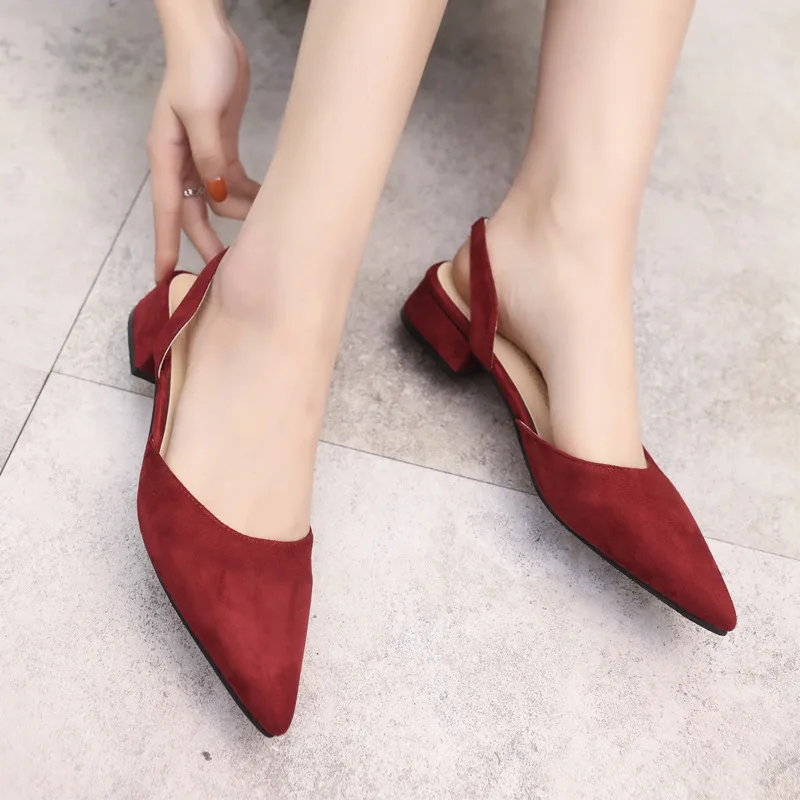 

2019 summer new style simple and simple solid color with women's shoes comfortable wild suede casual shoes.