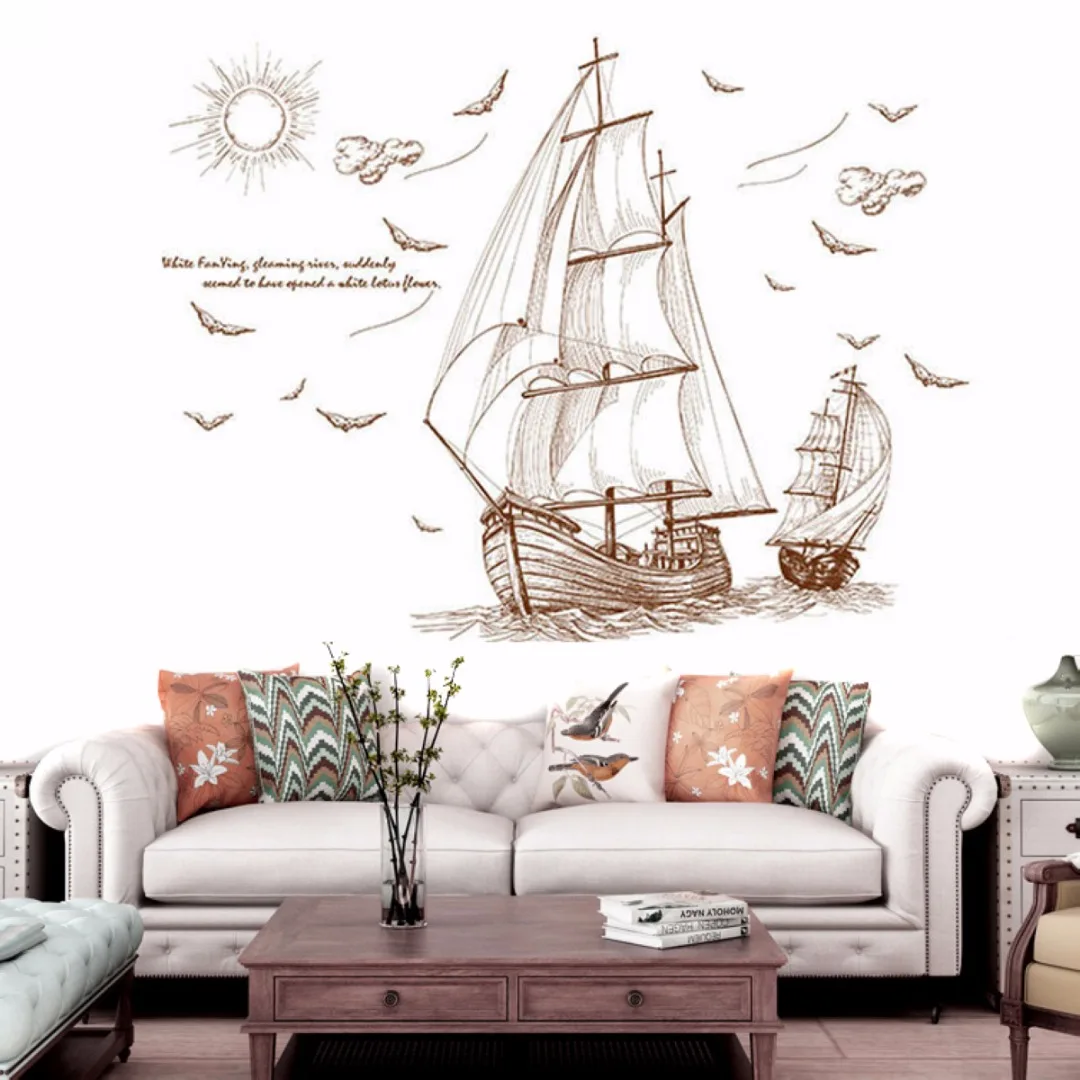 DIY Removable Pirate Ship Sailing Wall Sticker Vinyl PVC Decal DIY Art Home Decor
