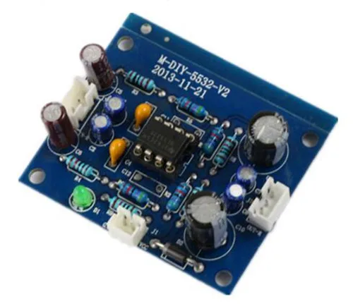 

DC single power supply 12-35V 5532 preamplifier board / single power front panel / interchangeable op amp
