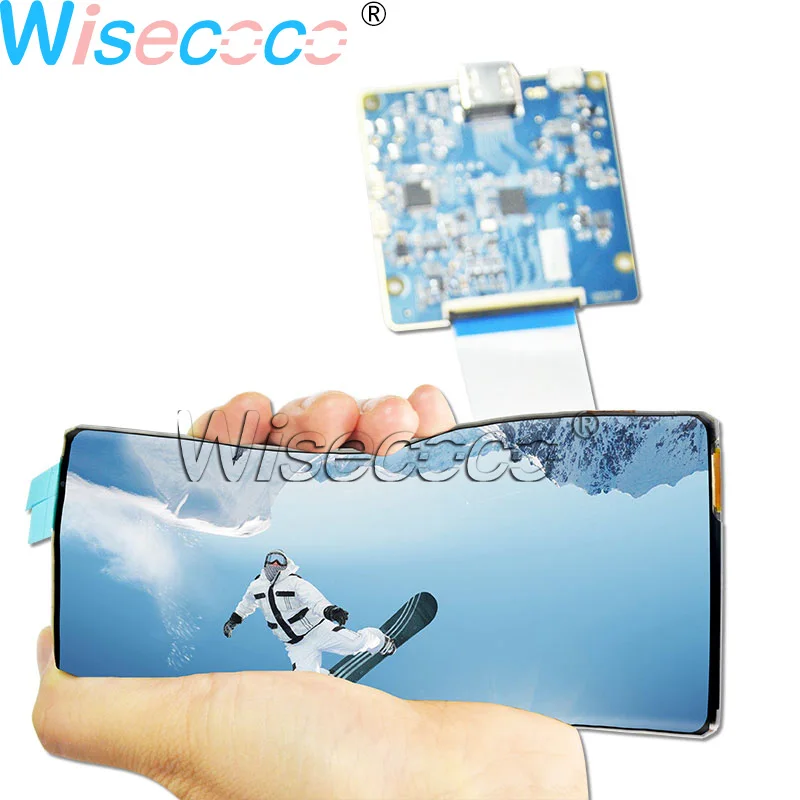 Wisecoco гибкий сгибаемый OLED дисплей 6 дюймов 2160*1080 18:9 ЖК-экран с HDMI к MIPI плата контроллера