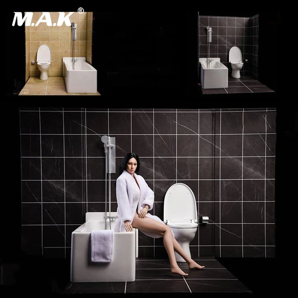

1/6 Scale Figure Scene Accessories Woman Figure Bathroom Scene Bathtub Toilet Bathrobe Set Model for 12'' Action Figure