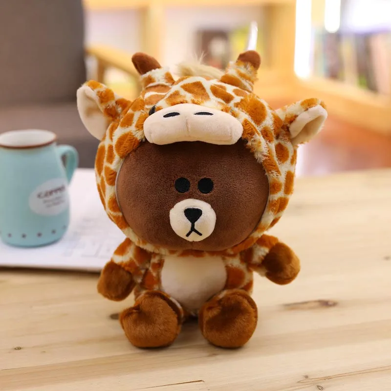 100 см коричневый медведь большие плюшевые игрушки огромный плюш аниме фигурка Корея медведь одежда динозавр/Жираф/Тигр костюм подарок для детей девушка - Цвет: giraffe