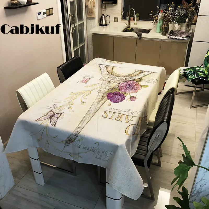 

Architectural landscape Plants Pattern Polyester PVC Tablecloths Decorative Home Decor Table Cloth Waterproof tablecloth Cover