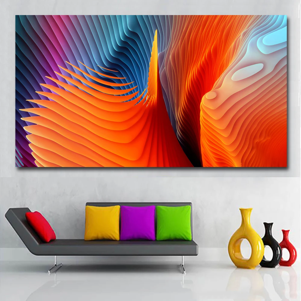 3d Canvas Prints Abstract Painting Wall Art Poster For Living Room Modern Decorative Picture Big Size Home Decor Unframed Painting Calligraphy Aliexpress