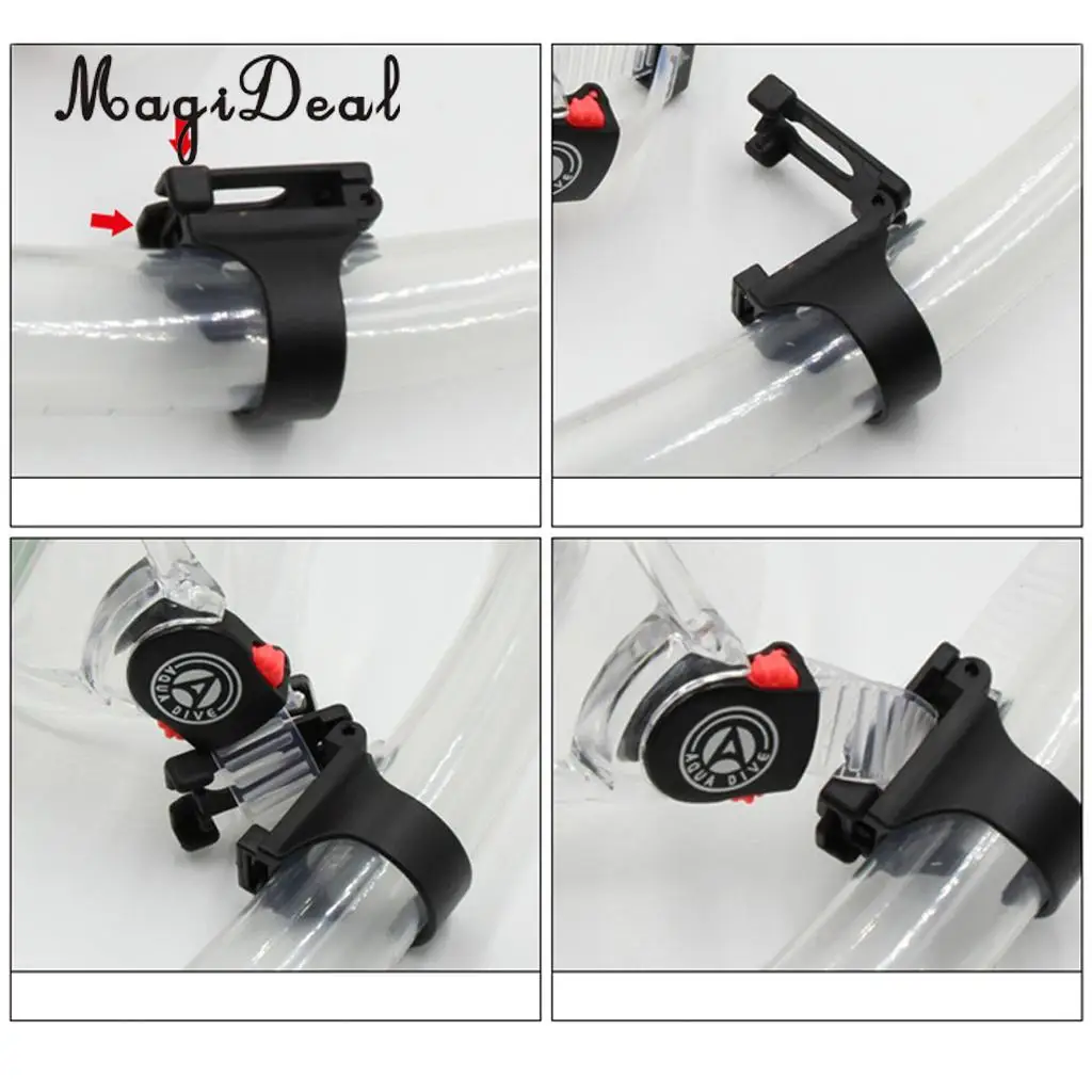 MagiDeal Universal Plastic Clip Snorkel Keeper Retainer Replacement for Attaching Mask Strap Scuba Diving Snorkeling Equipment