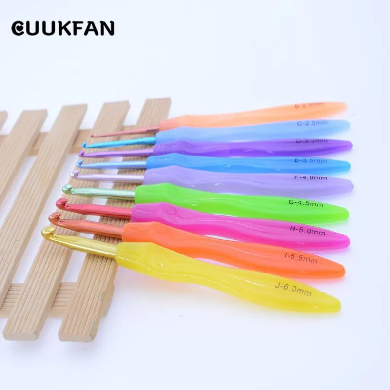 Aluminium Crochet Hook Set Metallic Crochet Needle Alumina Knitting Set For Yarn