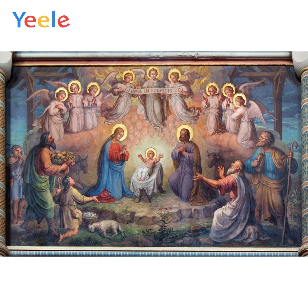 Yeele Christian Jesus Nativity сцена Детские Рождественские фотографии фоны на заказ для фотостудии