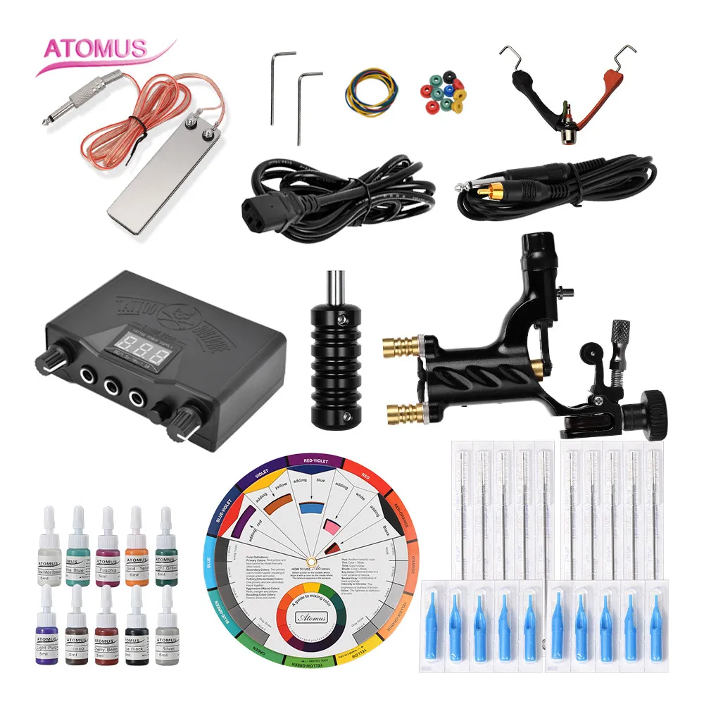 

Tattoo Machine Set Machine Professional Liner Shader Tattoo Set Complete Kit Pro Rotary Machine Shader Liner Gun And Motor Pen