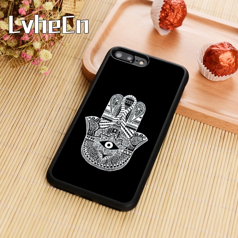 LvheCn Black hamsa hand Phone Case Cover For iPhone 4 5 6 6s 7 8 plus X XR XS max 11 Pro Samsung Galaxy S7edge S8 S9 S10 |