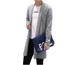 2017 the spring autumn fashion brand men’s pure color long thin cardigan sweater/thin body big size sweater cardigan/size S-5XL