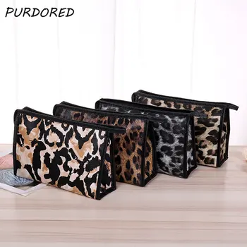 

PURDORED 1 pc Women Leopard Cosmetic Bag Travel Makeup Bag Waterproof Makeup Pouch Toiletry Organizer Dropshipping