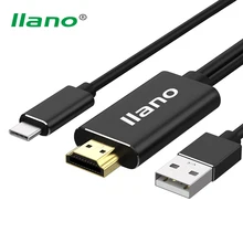 Llano Тип C к HDMI с USB адаптером HDTV аудио видео конвертер тип-c кабель для samsung S9 S8 huawei mate 10 psp ноутбук