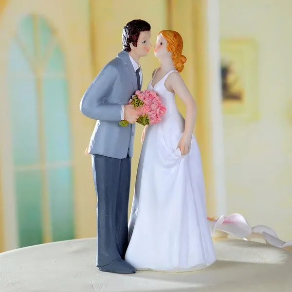 

New Bride and Groom dancing kissing Proposing Funny Figurine Wedding Cake Topper Personalised Event Party Supplies Marriage