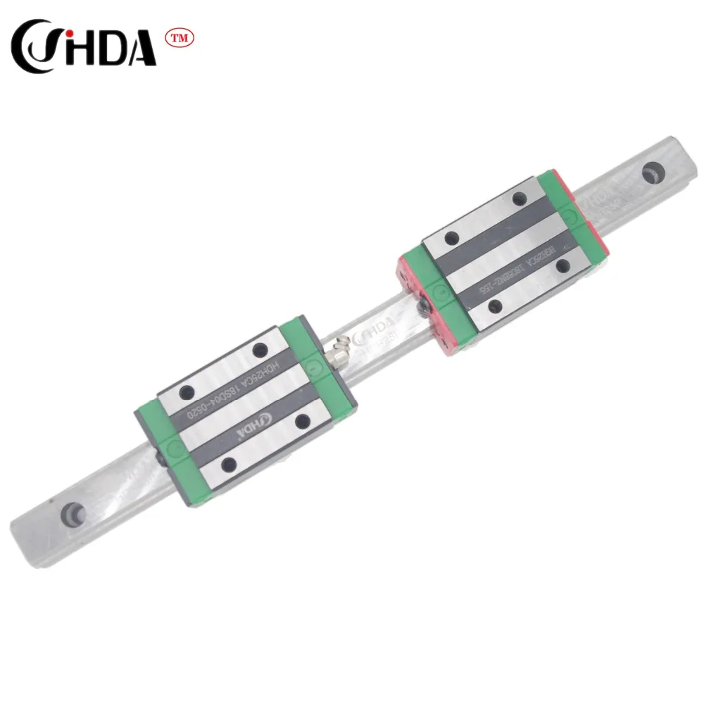 شحن مجاني 2 قطعة خطي السكك الحديدية + 4 قطعة HGH20CA الخطي حواجز توجيهية كتلة cnc أجزاء