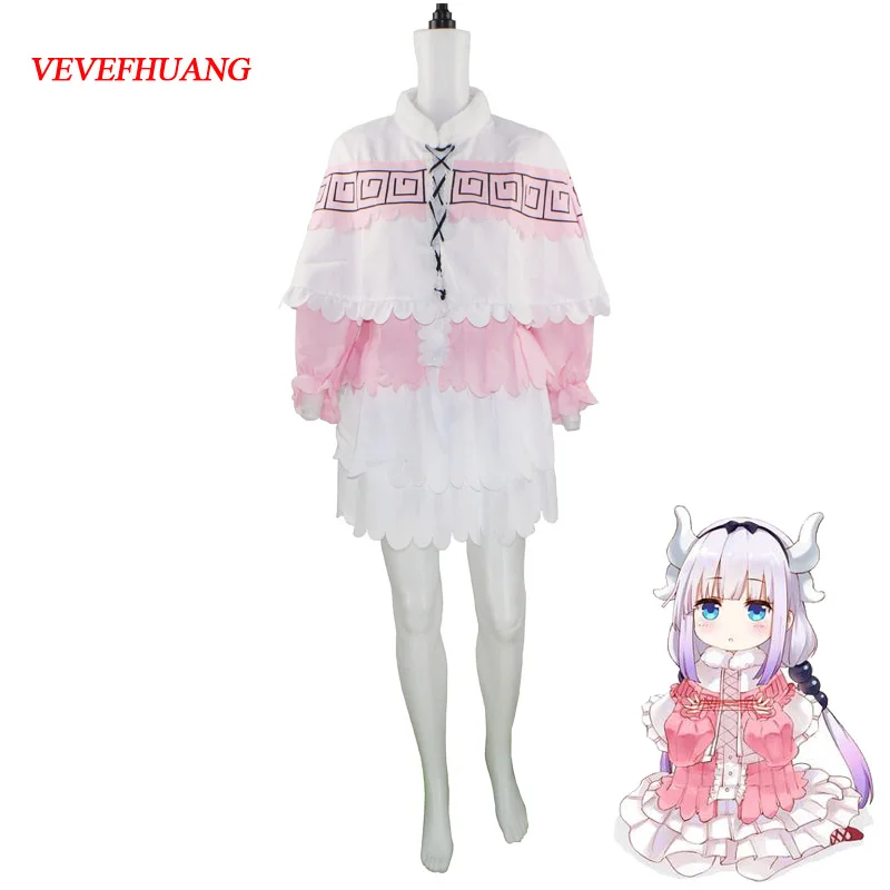 VEVEFHUANG Miss Kobayashi's Dragon Maid Kamui Kanna платье рубашка Униформа Meidofuku Аниме костюм косплей
