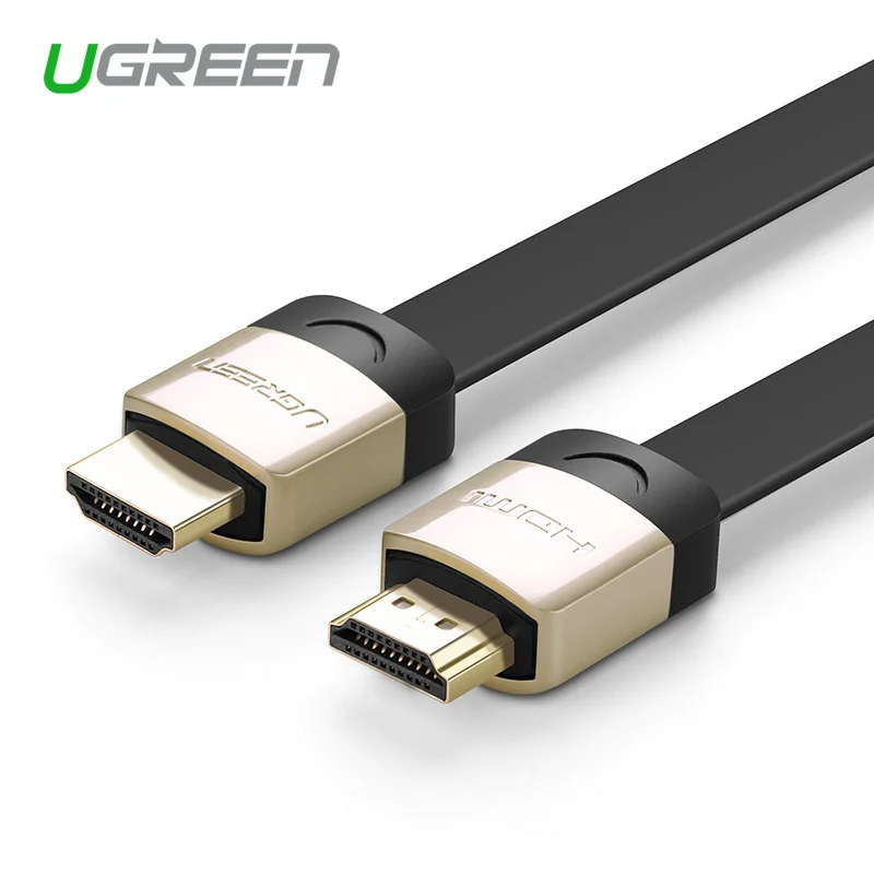 Ugreen HDMI плоский кабель с металлической головкой 1 м 2 м 3 м Папа-папа 1,4 в 3D 1080P Кабо HDMI для ПК HDTV PS3 Xbox appletv