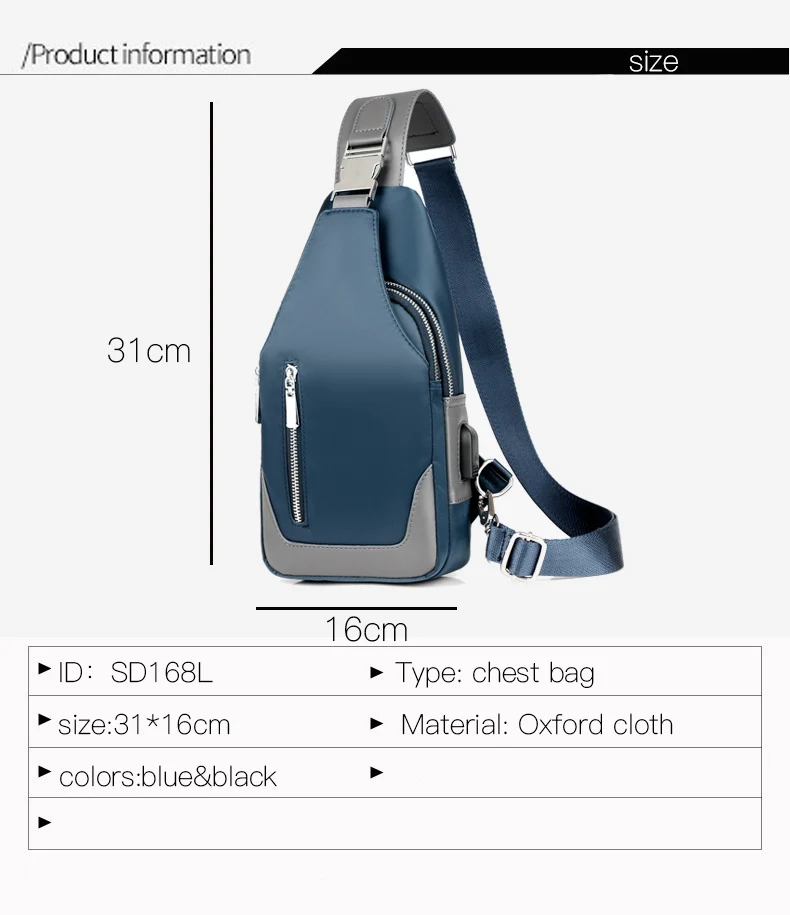 Мужская сумка-мессенджер на плечо из ткани Оксфорд нагрудные сумки через плечо повседневные сумки-мессенджеры мужские многофункциональные сумки с зарядкой через USB