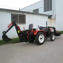 Tractor With Front Loader and Back Hoe 50HP Four Wheel Tractor