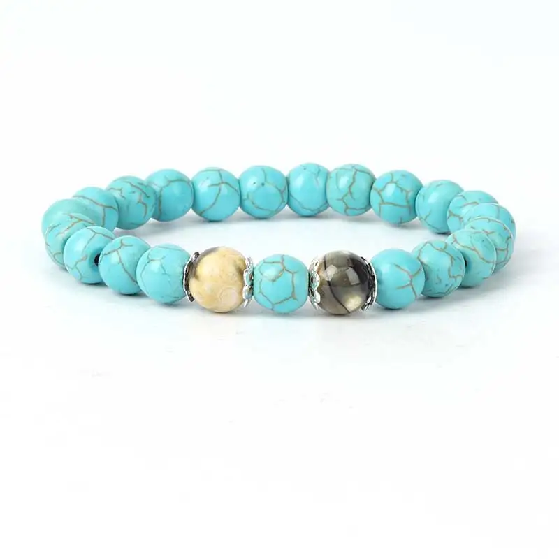 High Quality Natural Stone Bracelet Black Lava Scrub Beaded Bracelets Men Handmade For Women Prayer Elastic Rope Couple Jewelry | Украшения