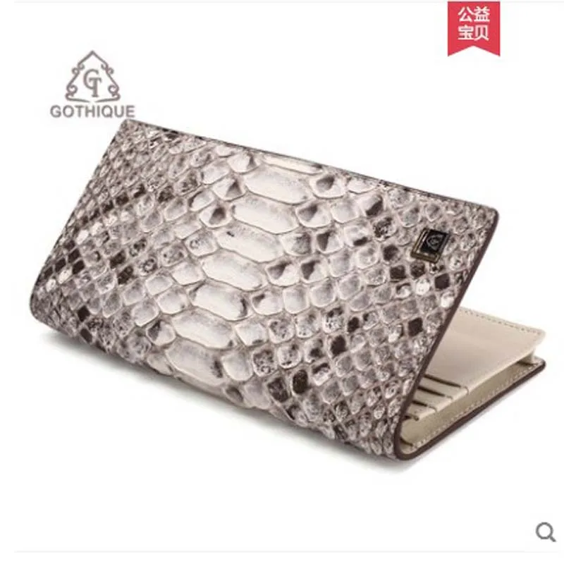 

gete 2019 new Import python skin wallet for ladies long style thin style multi-card European and American fashion purse women's